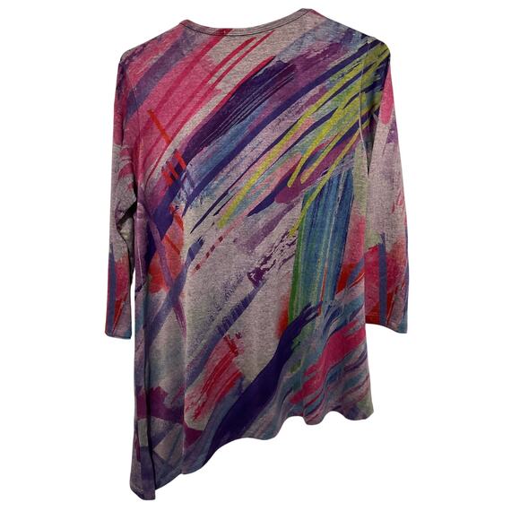 Jess & Jane Asymmetrical Top Small Multi Color - Picture 2 of 6